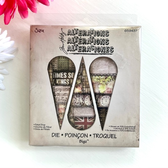 NEW Sizzix Bigz Petal Drop Die Cut Paper Crafts Card Design DIY Art Projects - Picture 1 of 1